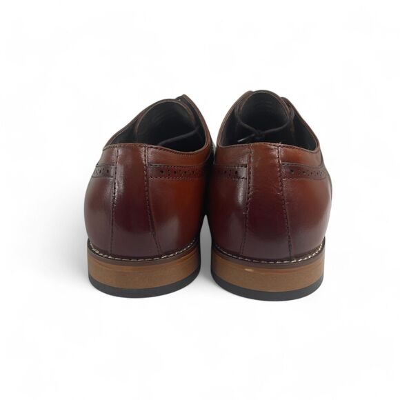 Stacy Adams Dickinson Cap Toe Oxford Cognac Leather Shoes Size 9.5M 25066 NWOB - Picture 5 of 8